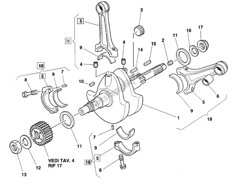 Tutte le parti per il Albero A Gomiti del Ducati Supersport 900 SS 1992